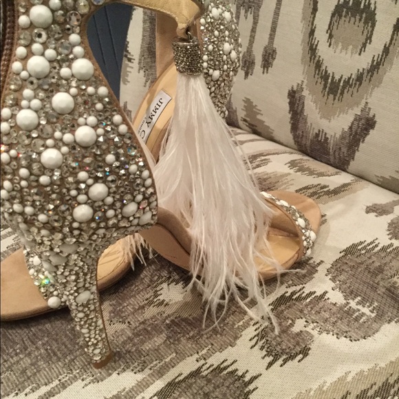 Jimmy Choo
Viola Crystal Satin Sandal with Feather - Picture 5 of 5